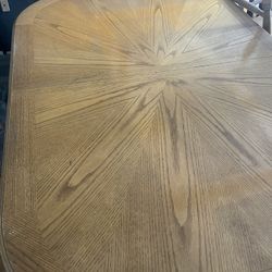 Light Oak Sturdy Quality, Heavy DiningTable With Six Chairs