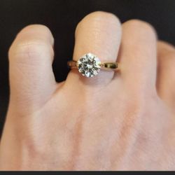 Moissanite Hidden Halo Engagement Ring 
