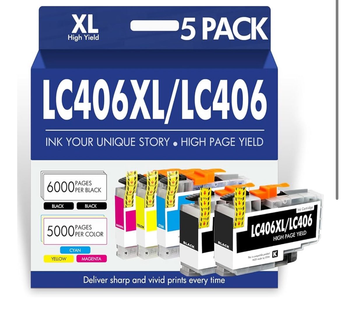 Brand: Cool Toner Cool Toner LC406XL LC406 Ink Cartridges for Brother Printer MFC-J4335DW MFC-J5855DW LC 406 XL for MFC-J6555DW MFC-J4535DW MFC-J6955D