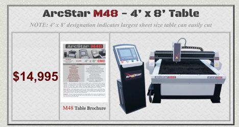 It a 4X8 well made, brand new CNC plasma cutter
