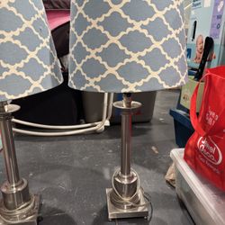  2 Stainless Steel Table Lamps