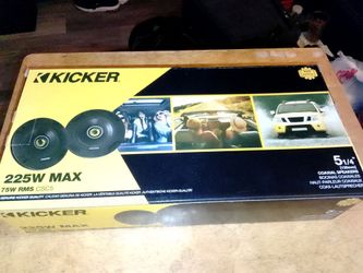 I Have One Pair Only Brand New Kicker CSC5 5 1/4" Coaxial Speaker 2-Ways 4 Ohms 75 Watts RMS Power 225 Watts Peak Power Each Speaker