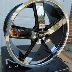 4 Brand New 20X10 Chrome & Black Motiv Magnum Rims *5X114.3 *5X4.5* *+44MM Offset*