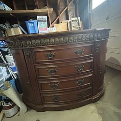 Wood Cabinet W/beautiful Details