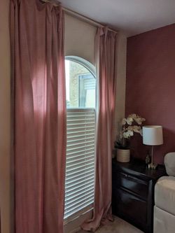 Pink curtains
