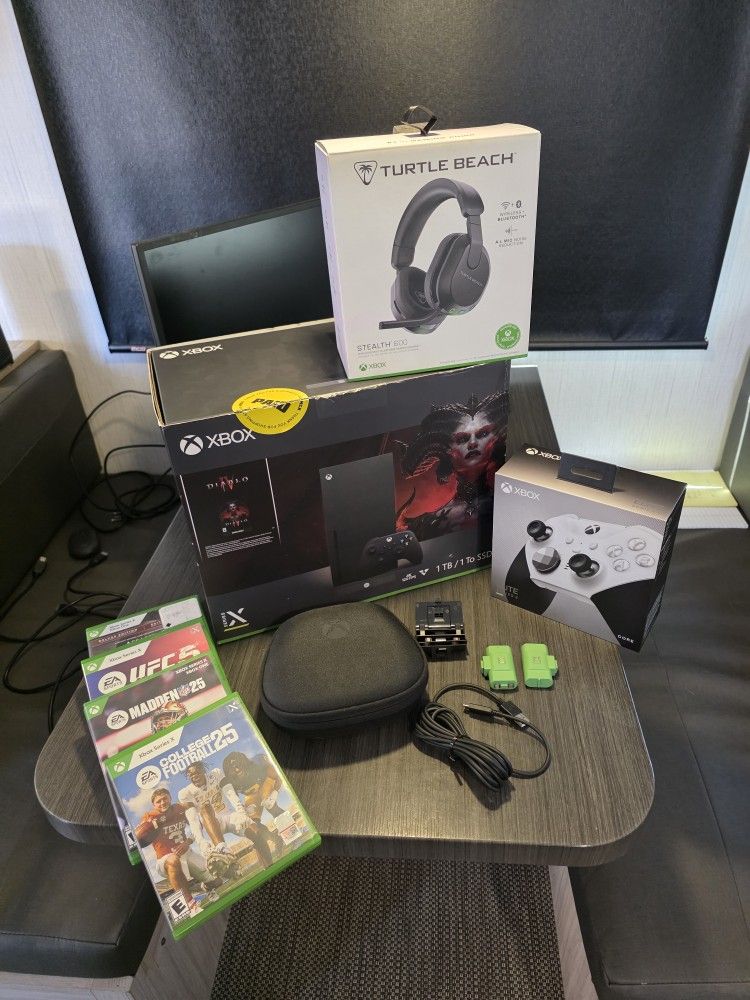 Xbox Series X 1TB, Turtle Beach Headphones, Elite Controller + 4 Games