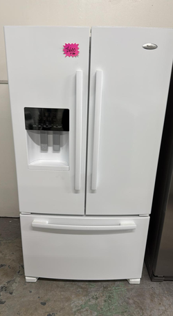 Whirlpool French Door Fridge – White, Ice/Water Dispenser