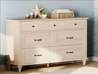 Beige 7 Drawer wood Dresser