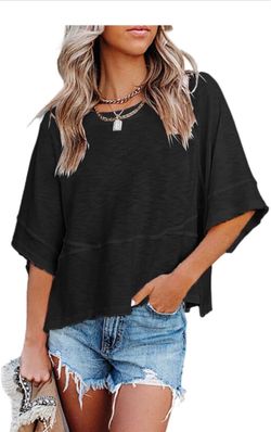 New women’s elbow sleeve tops black and white