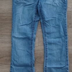 Wallflower Ultrastretch Luscious Curvy Mid-Rise Bling Bootcut Jean in Galaxy, size 13