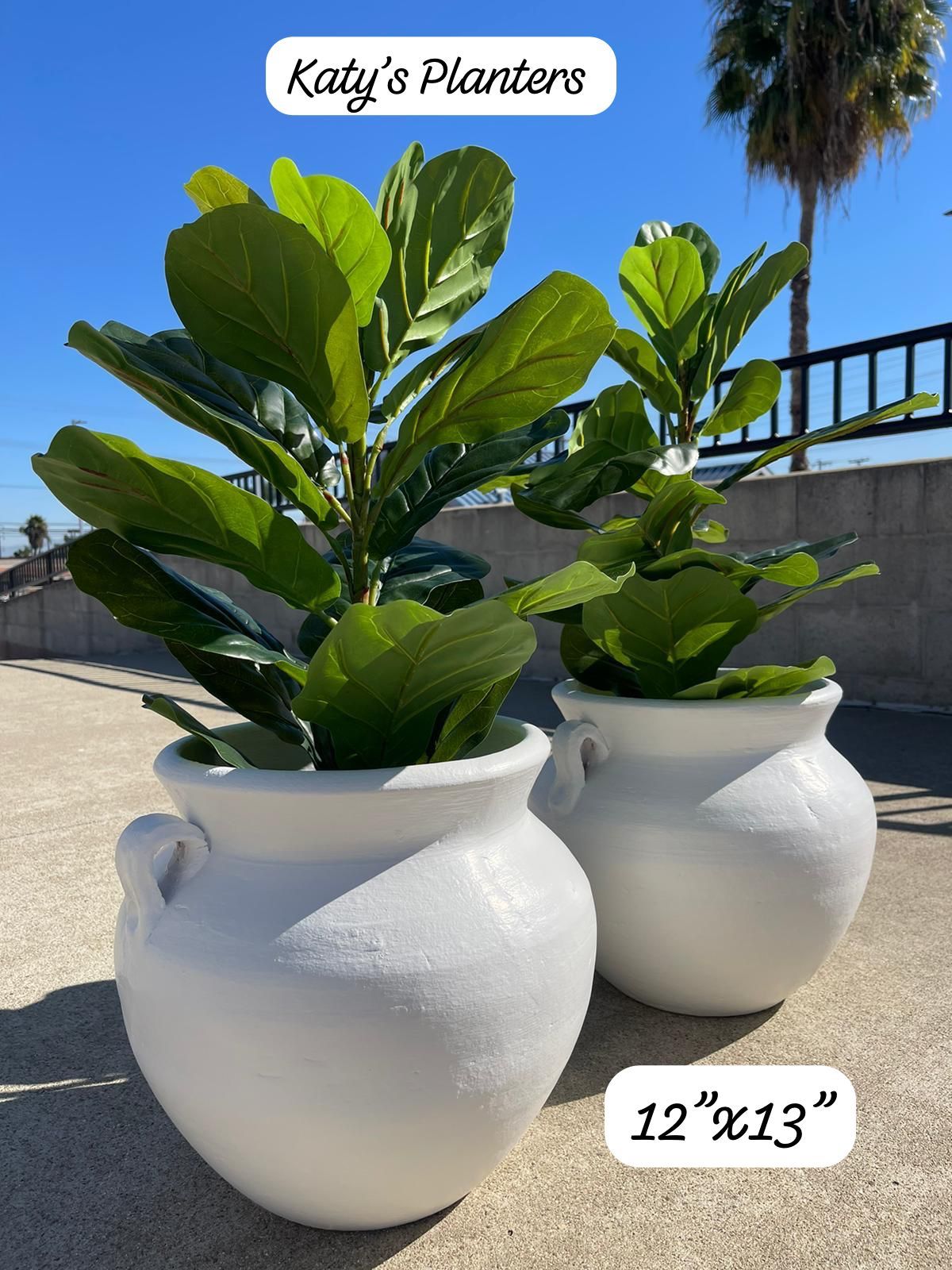 White Clay Planters 12”x13” (plants Not Included) $25 Each Pot 