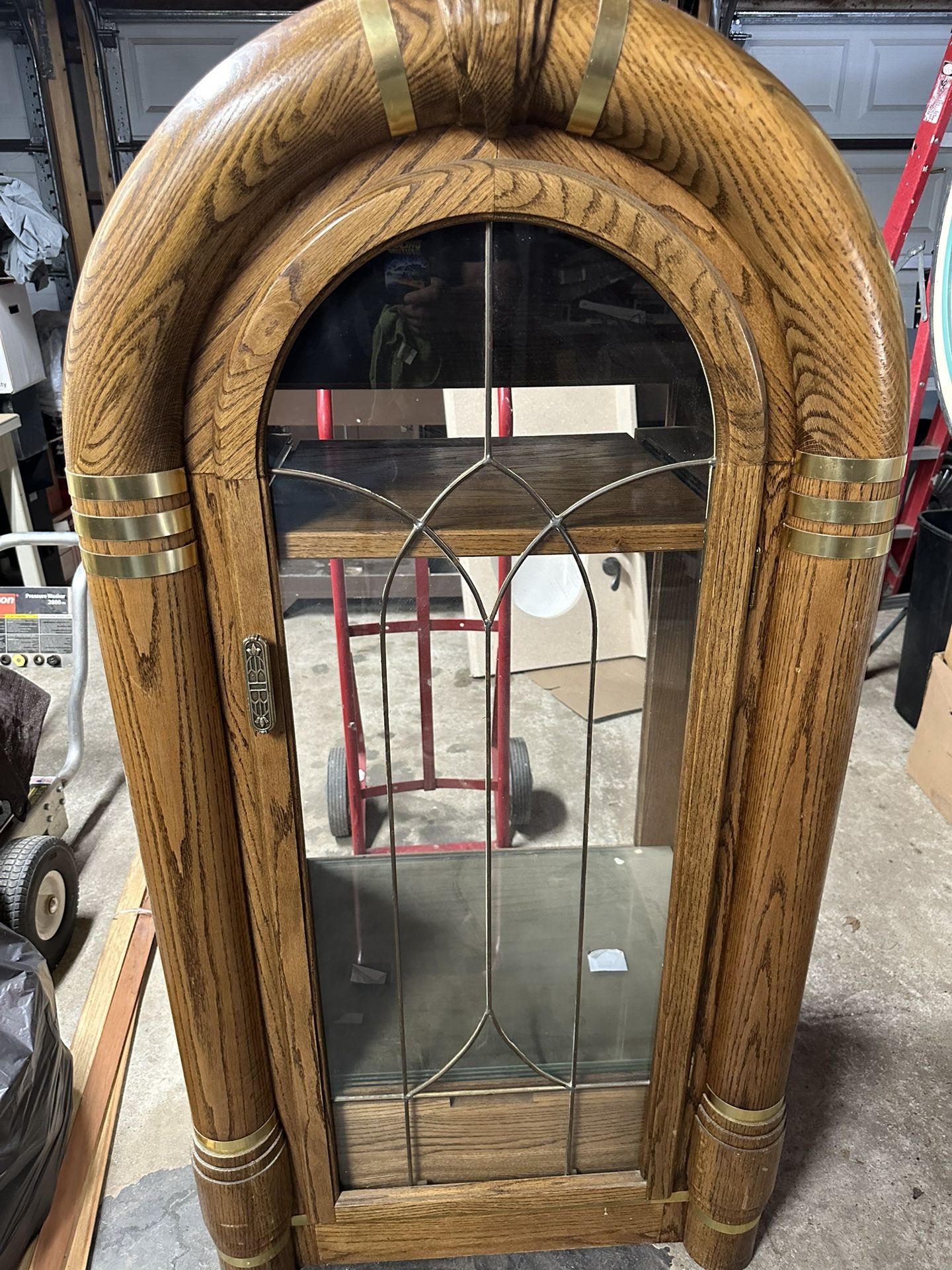 Oak Stereo Jukebox Cabinet