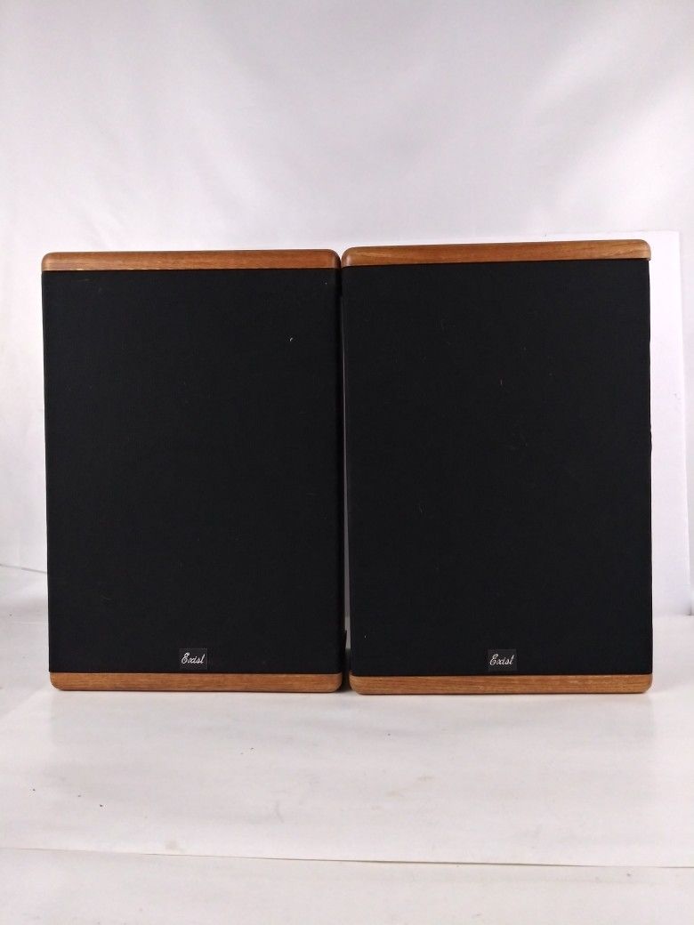 Vintage Wood Case Exist Stereo Speakers 8" - Rare