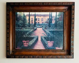 Mediterranean-style Tuscan Villa with garden wall art. (Cash only / Pick Up only.)