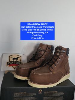 Red Wing Irish Setter Pipestone 6" Work Boots 84630 - Men's 10.5 EE WIDE - NEW IN BOX