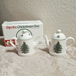 Vintage Spode Christmas Tree Teapot Salt and Pepper Shakers