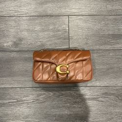 Coach Brown/Tan Quilted Tabby Chain Crossbody Bag