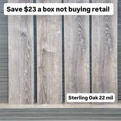 Life Proof Sterling Oak 22 mil flooring.  1 box or 7 pieces covers 22 square feet.