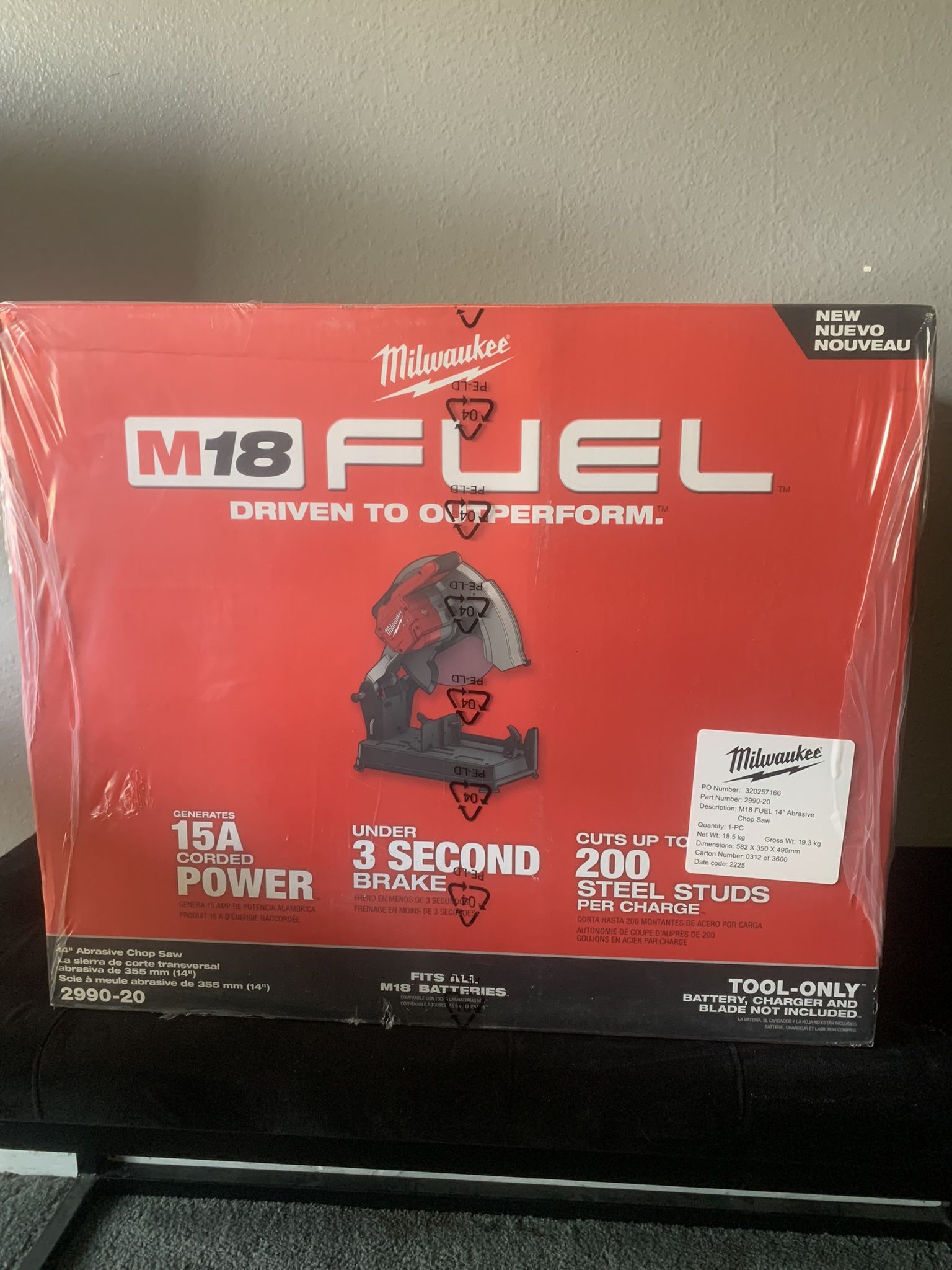 Milwaukee M18 FUEL 1/4" Cordless Cut-Off Saw 2990-20 (Tool-Only, New)