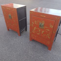  SOLID WOOD ANTIQUE / VINTAGE ORIENTAL CABINETS - Can Deliver 