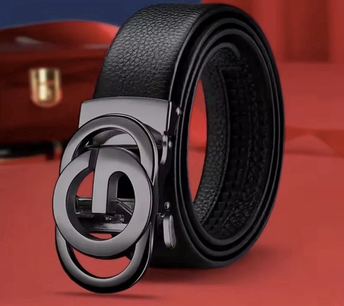 Genuine Leather Belt Metal Alloy Automatic Buckle Brand Luxury Design Waist...