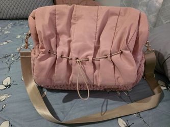 Pink Quilted Puffer Crossbody Bag