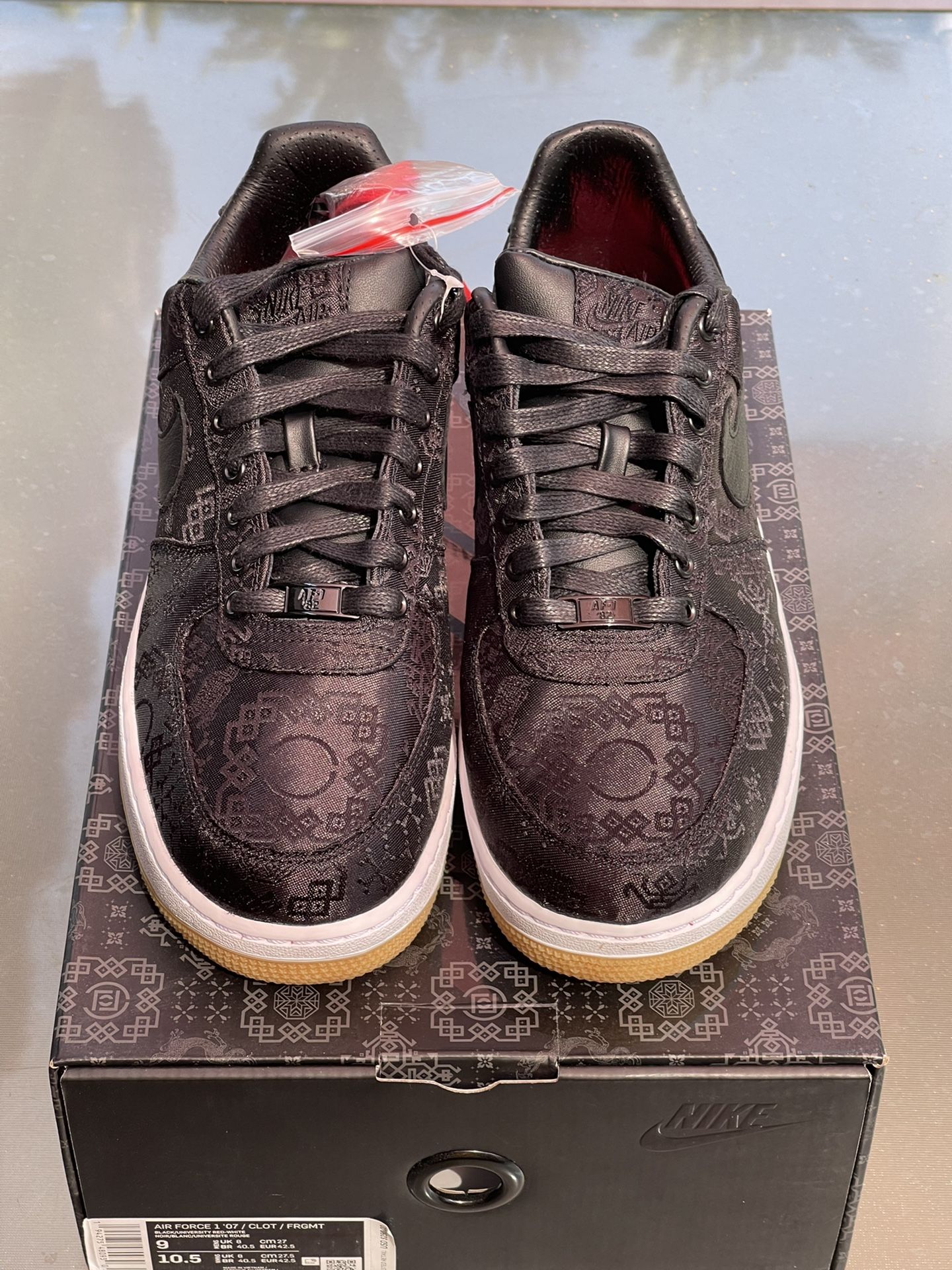 Clot x Fragment Design x Nike Air Force 1 “Black Silk” Size 9 for 