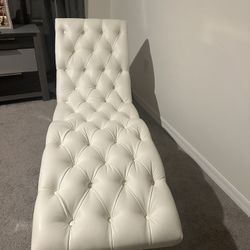 White Tufted Chaise