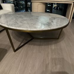 Theodore Alexander Round Marble Coffee Table 