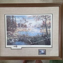 1989 Commemorative Print "Leaving Home" Includes Stamp, Game Bird Series 