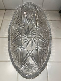 Vintage Cut Glass Serving Bowl