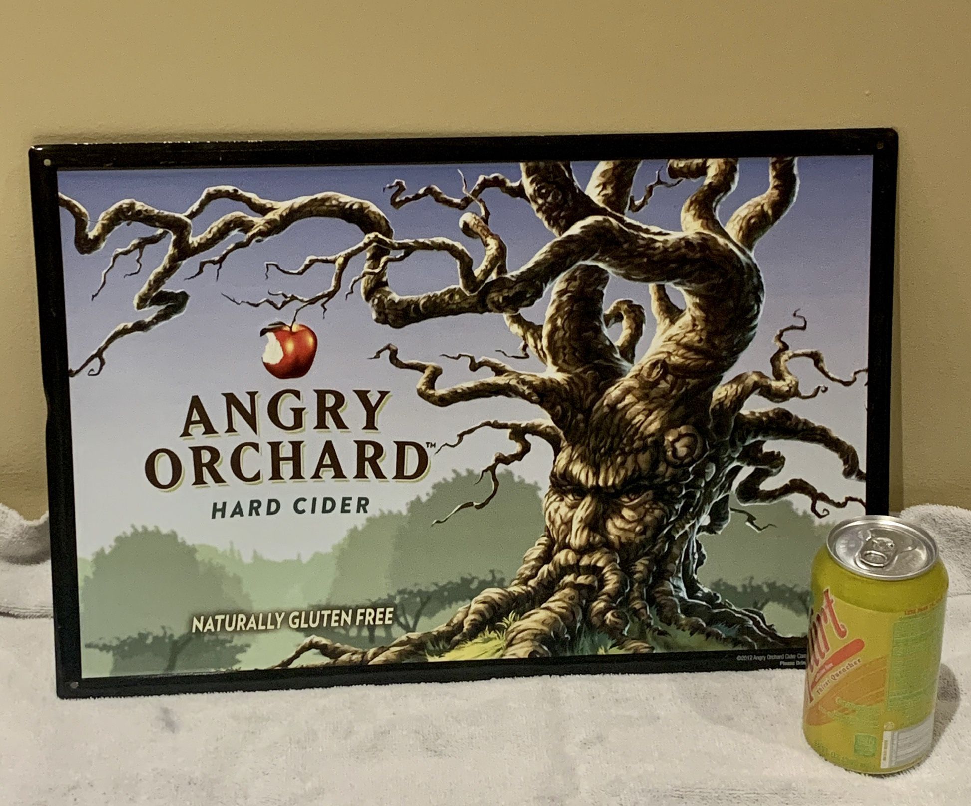 Angry Orchard Hard Cider metal bar sign