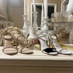 2 Pairs Of High Heels 👠 Beige UseOnes White Brand New