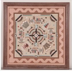 Elaborately Framed Unique Southwest Sand Art Frame