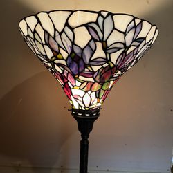Vintage Dale Tiffany Floor Lamp Magnolia Pattern