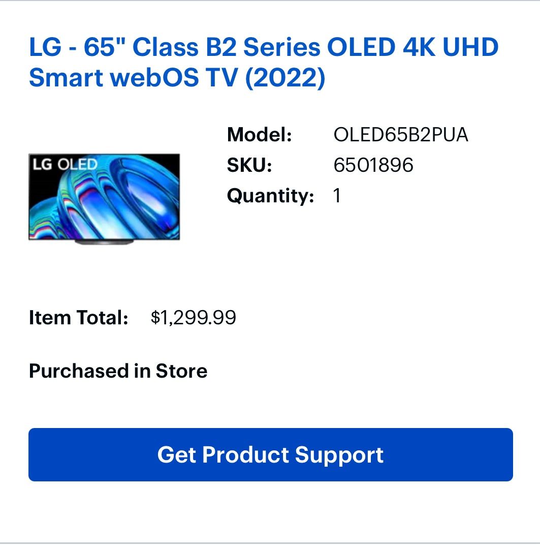 LG 65” OLED 4k UHD TV