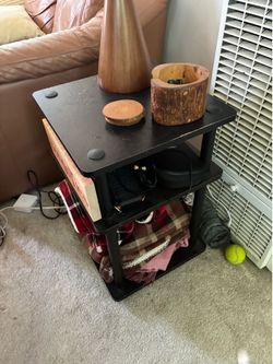 Black 3-Tier Side Table