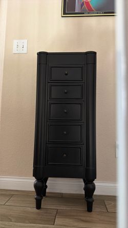 Modern Black Small 5 Drawer Cabinet