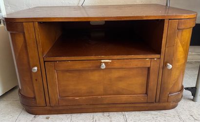 Wood TV Stand with Cabinet and Drawer