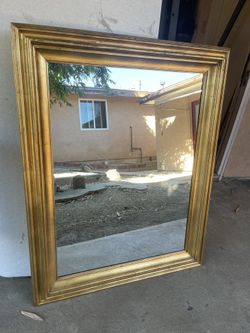 Solid Wood Gold Framed Mirror