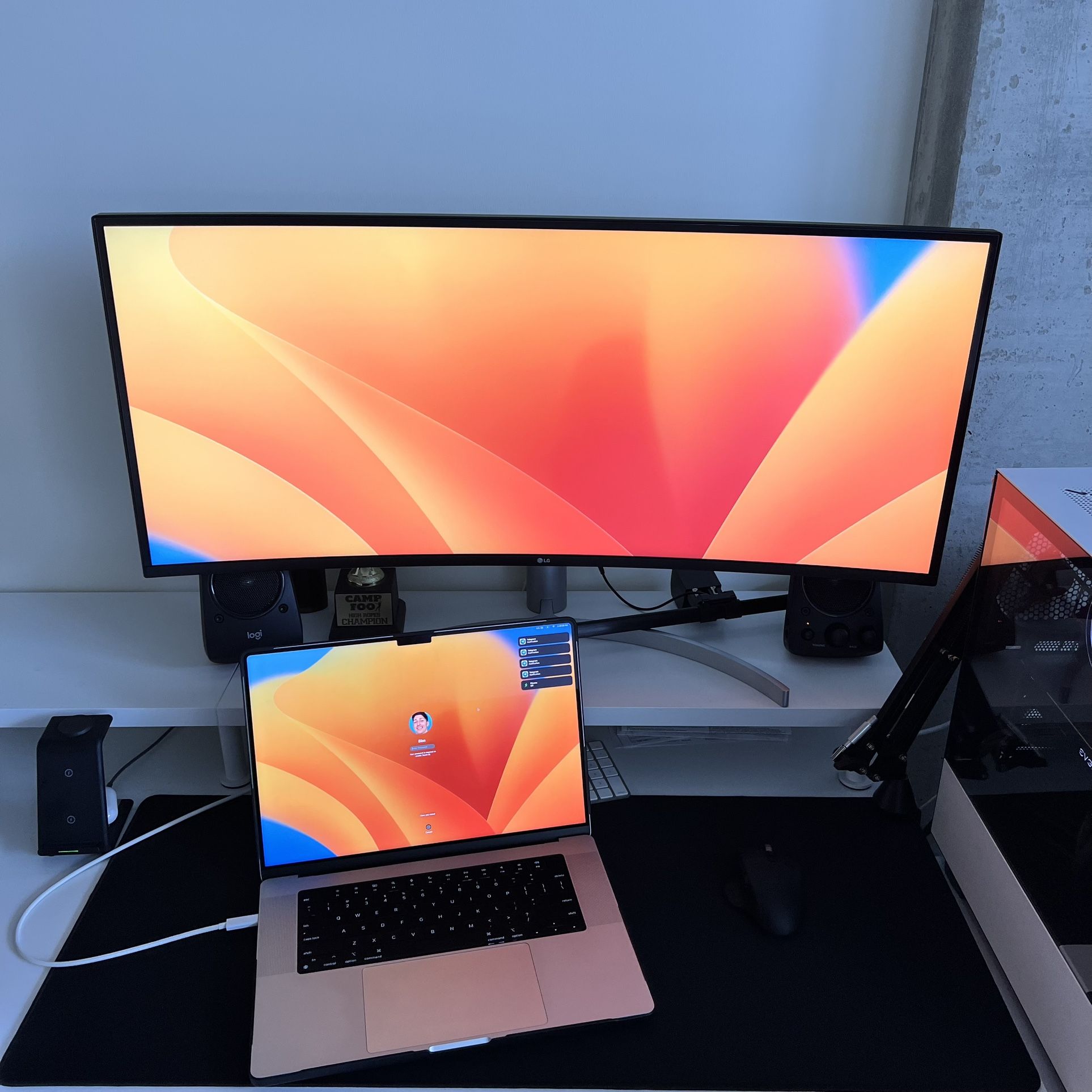 LG 38WN95C-W 4K 3840 x 1600 144hz 38" 21:9 Curved UltraWide QHD+ Monitor IPS Display Thunderbolt 3 1ms Response Time Refresh Rate