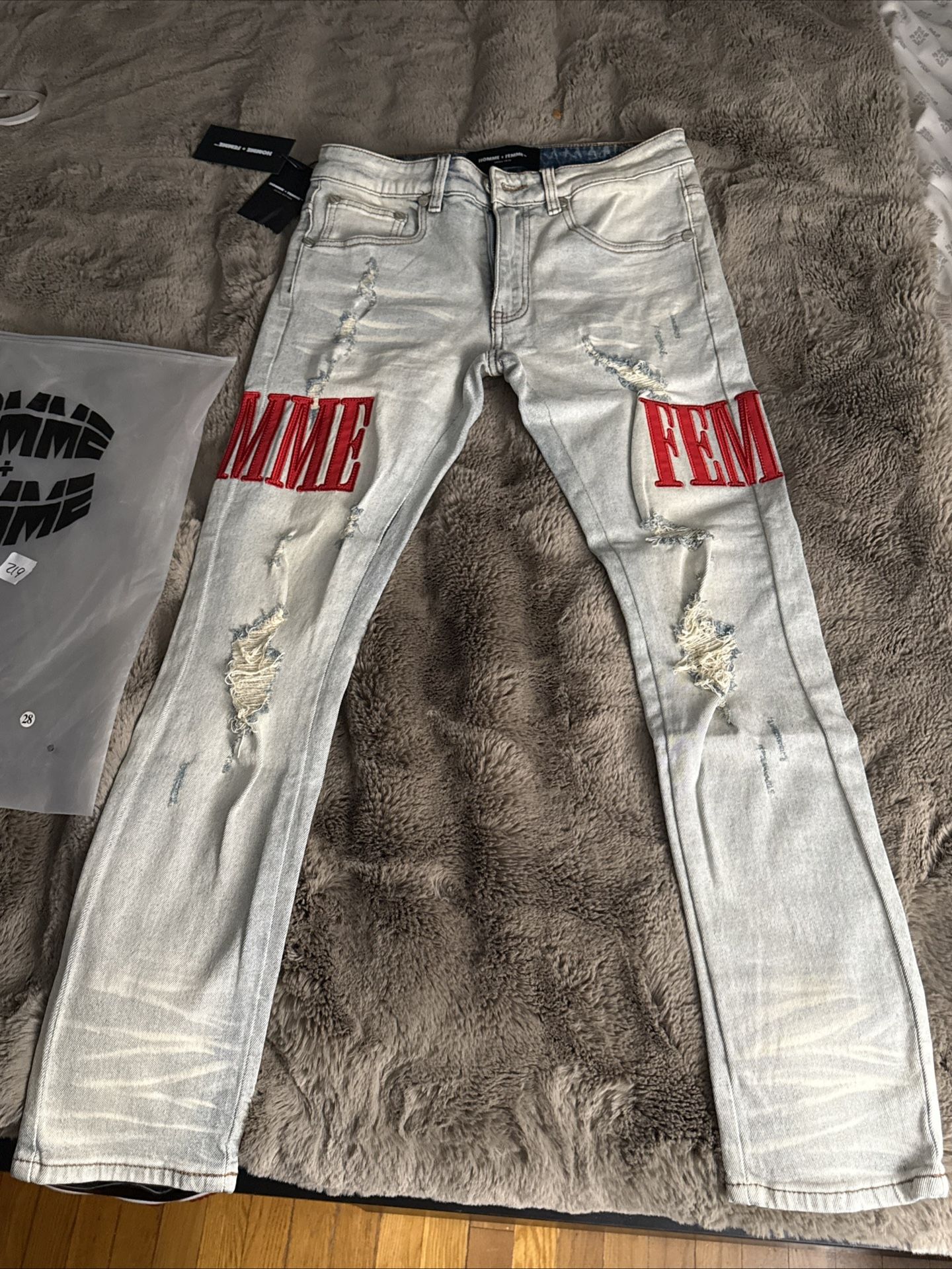 Homme+Femme Size 28 Red Letterman