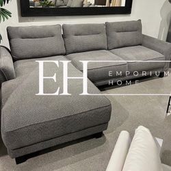 Grey Linen Sofa Sectional Financing Available 
