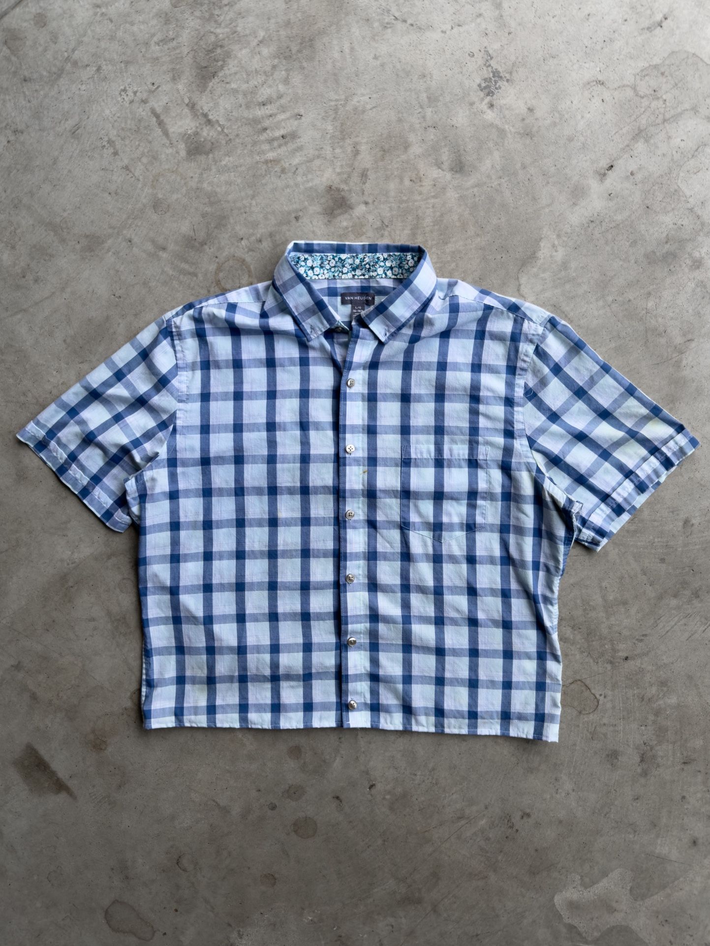 Vintage Cropped Plaid Button Down Shirt - S