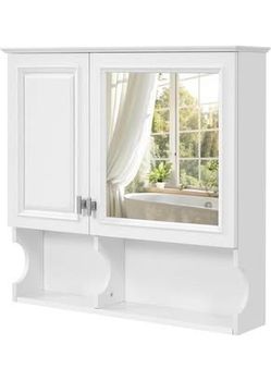 New assembled Bathroom Wall Cabinet with Mirror Wall Mounted Medicine Cabinet with Adjustable Shelf