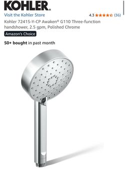 Luxury Brand KOHLER-shower head -Three function  - Silver - new -lightweight