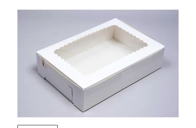 10"x7"x2.5" white cupcake or treat box w/window