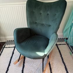 Green Velvet Rocking Chair