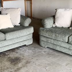TWO Matching Custom Loveseats — Very Good Condition