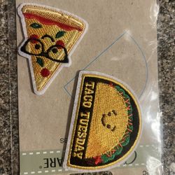 Taco and Pizza Iron -on Patches